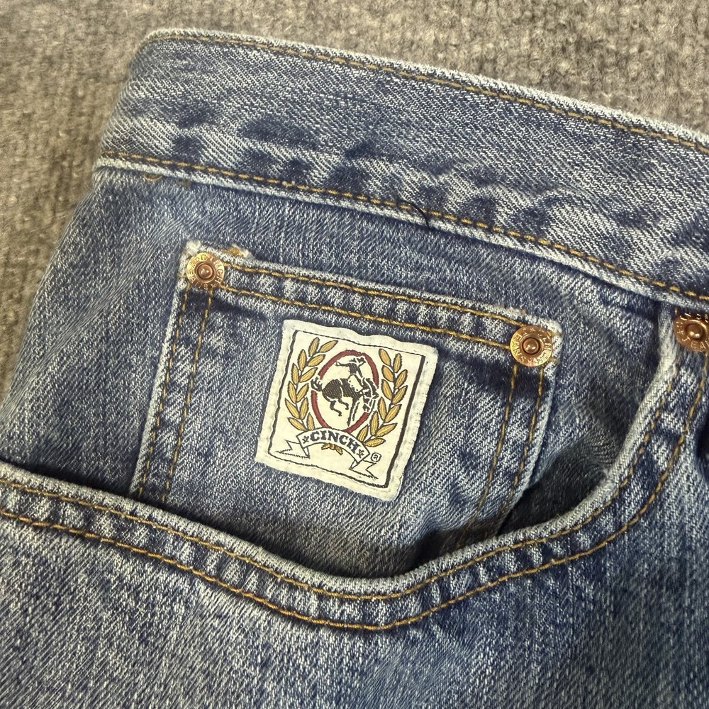 Cinch Jeans Mens 38x34 Blue Medium Wash Straight Leg Western Denim (40x34) - Picture 15 of 16